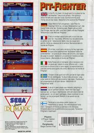 Box back cover for Pit Fighter on the Sega Master System.