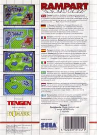 Box back cover for Rampart on the Sega Master System.