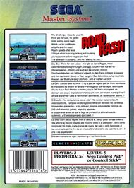 Box back cover for Road Rash on the Sega Master System.