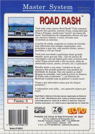 Box back cover for Road Rash on the Sega Master System.