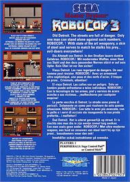 Box back cover for Robocop 3 on the Sega Master System.