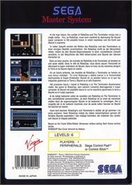 Box back cover for Robocop Versus The Terminator on the Sega Master System.