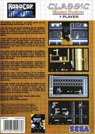 Box back cover for Robocop vs. the Terminator on the Sega Master System.