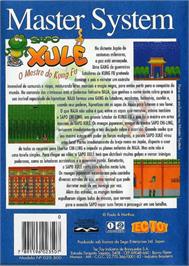 Box back cover for Sapo Xulé: O Mestre do Kung Fu on the Sega Master System.