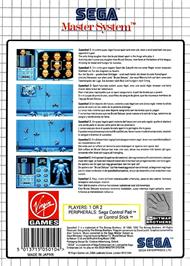 Box back cover for Speedball 2 on the Sega Master System.