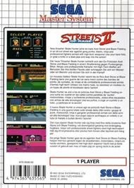 Box back cover for Streets Of Rage 2 on the Sega Master System.