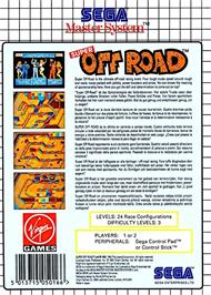Box back cover for Super Off Road on the Sega Master System.
