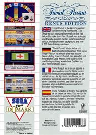 Box back cover for Trivial Pursuit - Genus Edition on the Sega Master System.