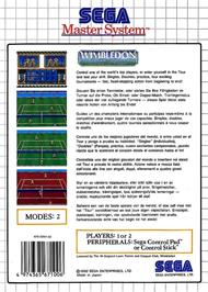 Box back cover for Wimbledon on the Sega Master System.