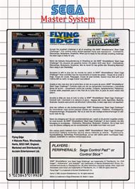 Box back cover for Wwf Wrestlemania - Steel Cage Challenge on the Sega Master System.