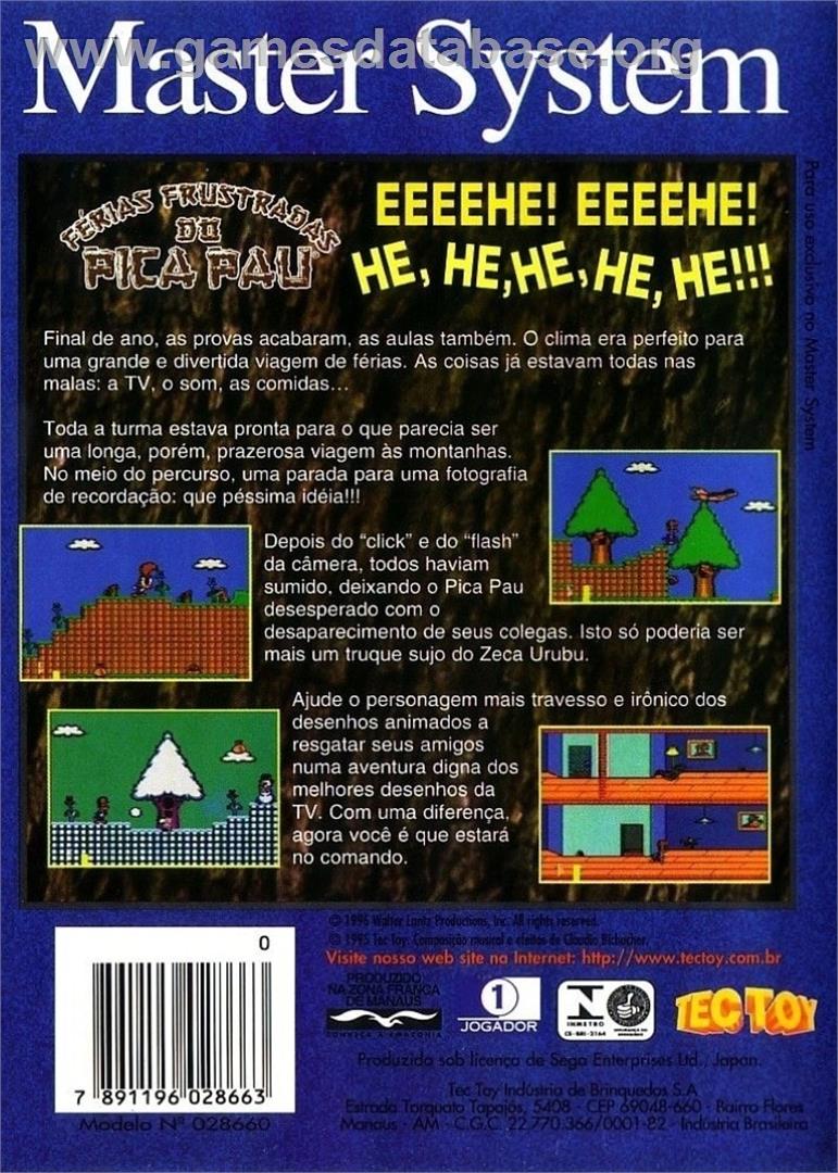 Ferias Frustradas Do Pica-pau - Sega Master System - Artwork - Box Back