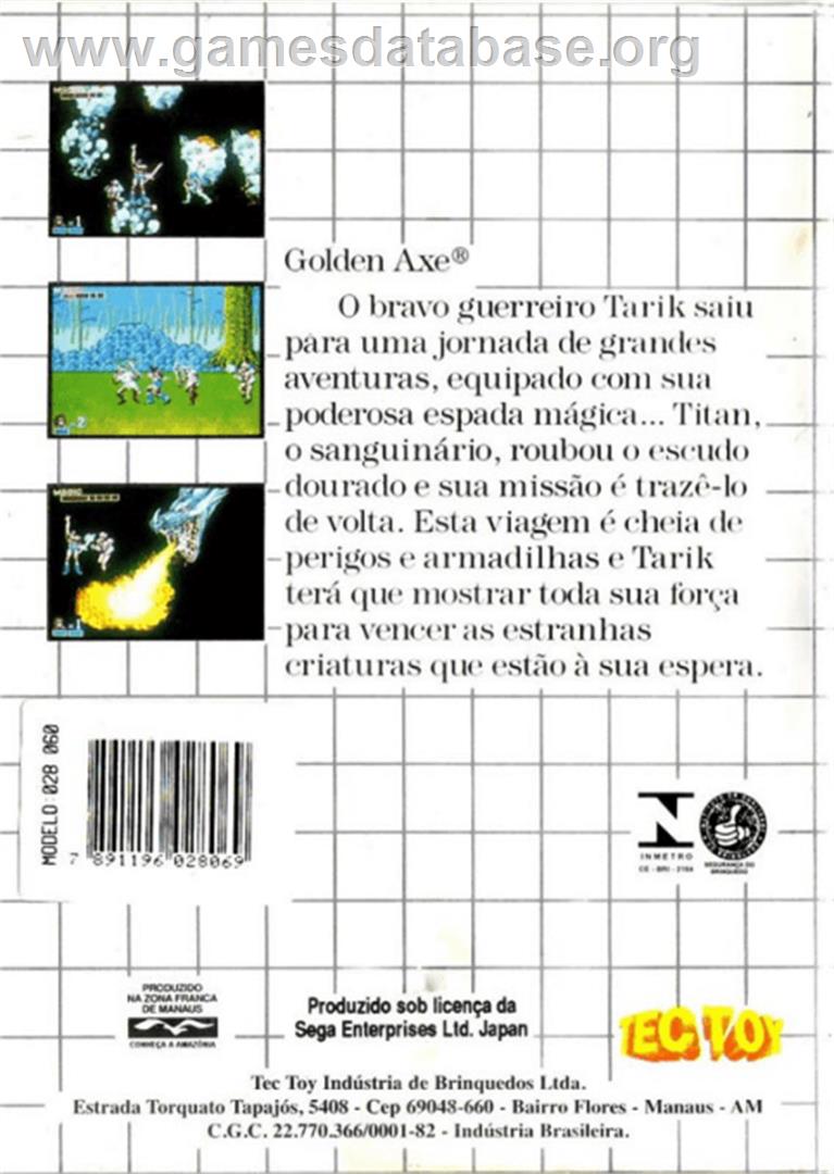 Golden Axe - Sega Master System - Artwork - Box Back