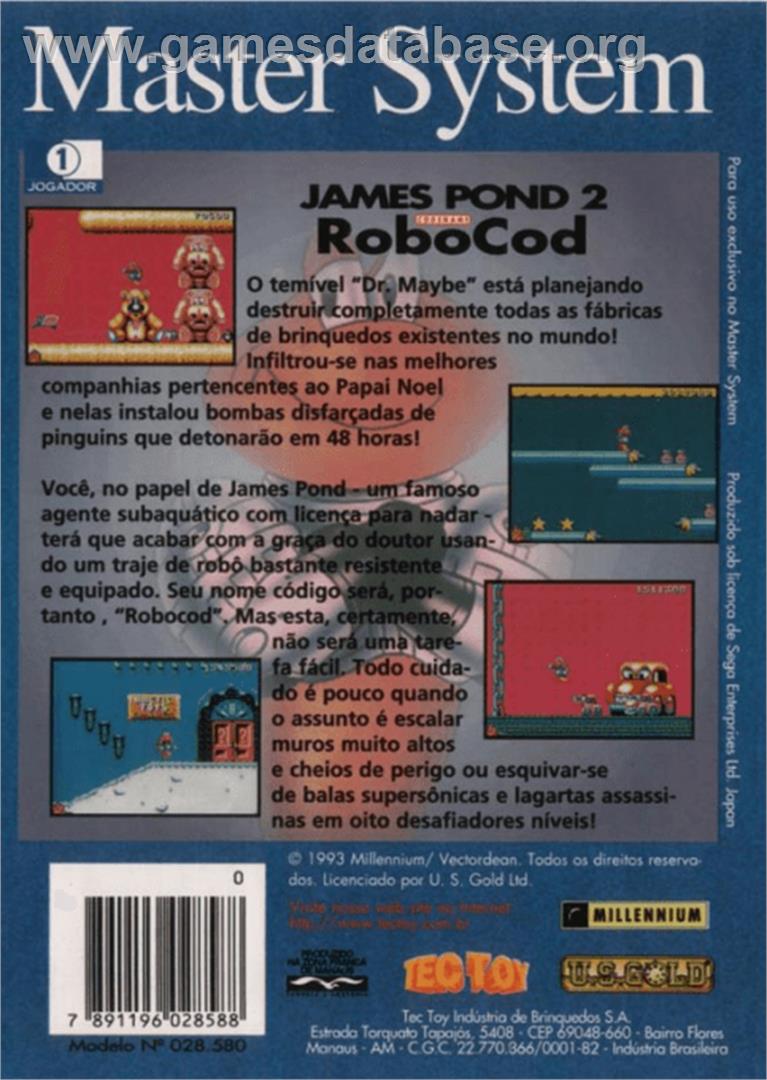 James Pond 2: Codename: RoboCod - Sega Master System - Artwork - Box Back