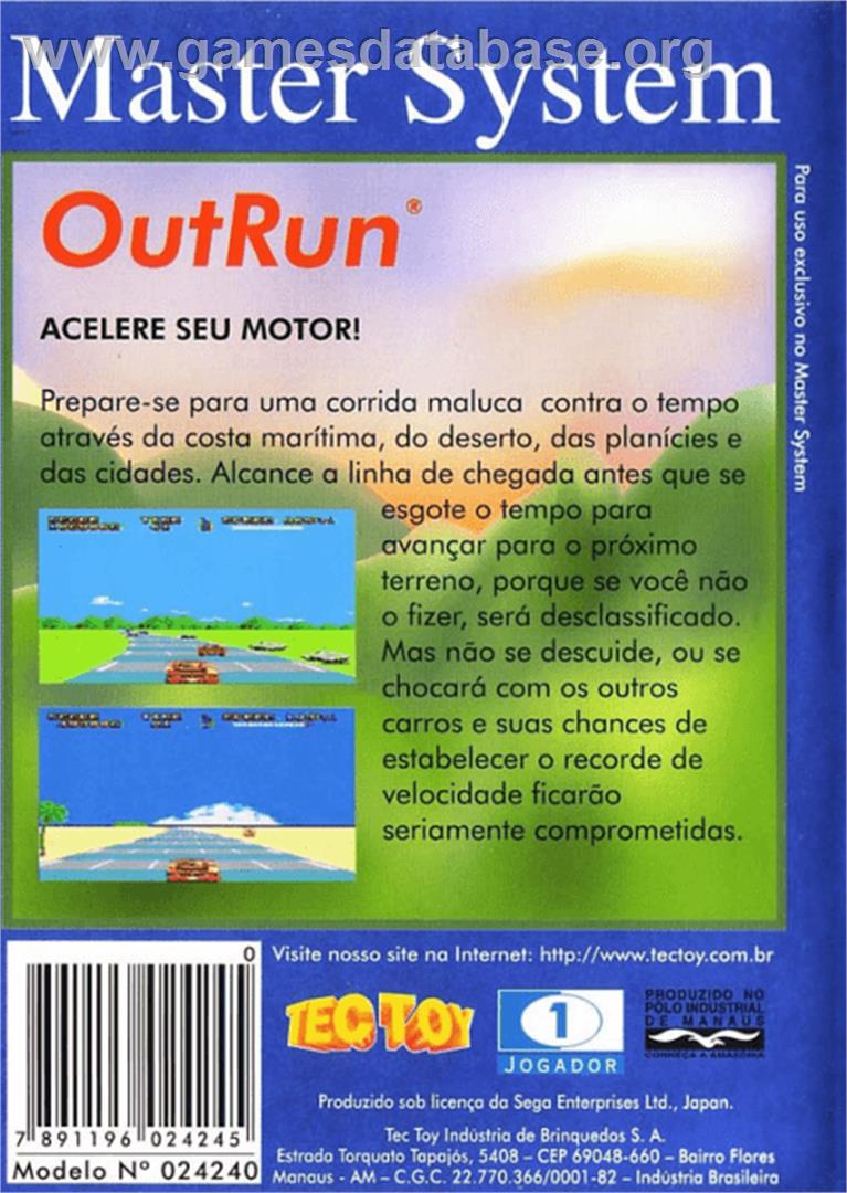 Out Run - Sega Master System - Artwork - Box Back