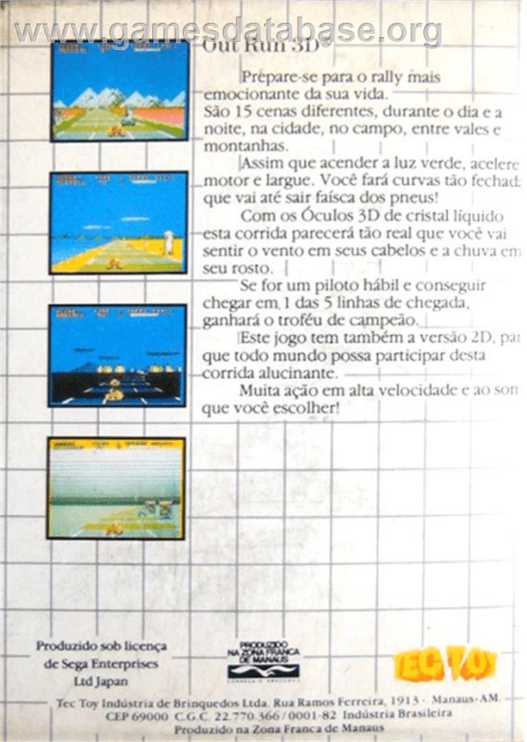 Out Run 3-D - Sega Master System - Artwork - Box Back