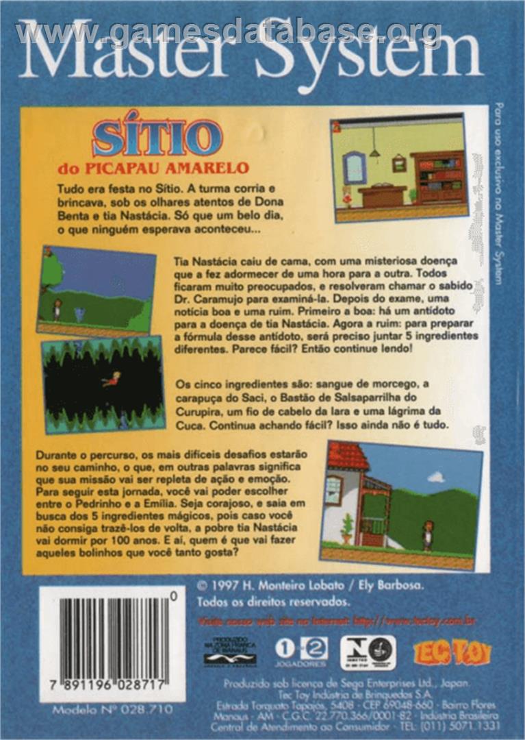 Sítio do Picapau Amarelo - Sega Master System - Artwork - Box Back