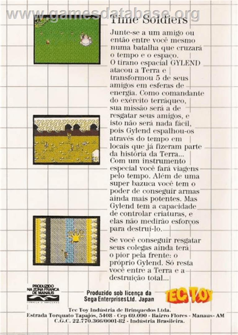 Time Soldiers - Sega Master System - Artwork - Box Back