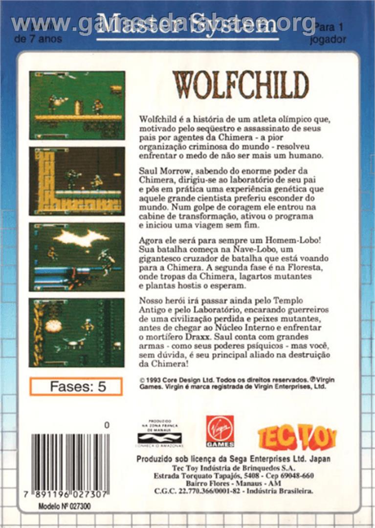 Wolfchild - Sega Master System - Artwork - Box Back