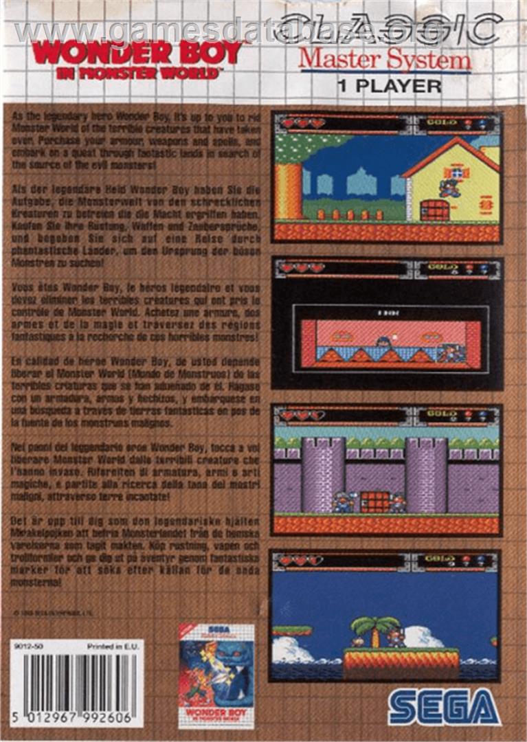Wonder Boy in Monster World - Sega Master System - Artwork - Box Back