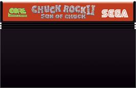 Cartridge artwork for Chuck Rock 2: Son of Chuck on the Sega Master System.