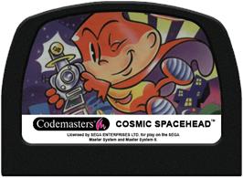 Cartridge artwork for Cosmic Spacehead on the Sega Master System.