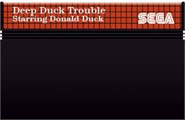 Cartridge artwork for Deep Duck Trouble starring Donald Duck on the Sega Master System.