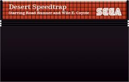 Cartridge artwork for Desert Speedtrap Starring Road Runner And Wile E. Coyote on the Sega Master System.