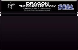 Cartridge artwork for Dragon - The Bruce Lee Story on the Sega Master System.