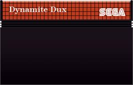 Cartridge artwork for Dynamite Düx on the Sega Master System.