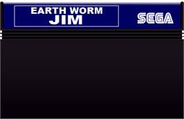 Cartridge artwork for Earthworm Jim on the Sega Master System.