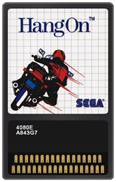 Cartridge artwork for Hang-On on the Sega Master System.