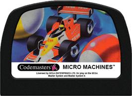 Cartridge artwork for Micro Machines on the Sega Master System.