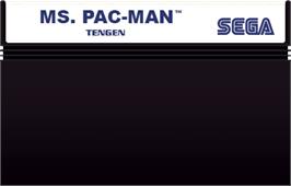 Cartridge artwork for Ms. Pac-man on the Sega Master System.