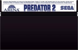 Cartridge artwork for Predator 2 on the Sega Master System.