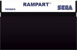 Cartridge artwork for Rampart on the Sega Master System.