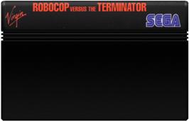 Cartridge artwork for Robocop Versus The Terminator on the Sega Master System.