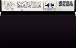 Cartridge artwork for Schtroumpfs Autour Du Monde, Les on the Sega Master System.