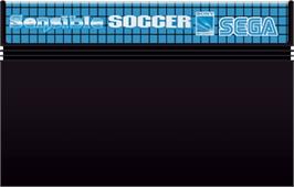 Cartridge artwork for Sensible Soccer - European Champions on the Sega Master System.