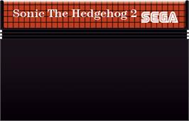 Cartridge artwork for Sonic The Hedgehog 2 on the Sega Master System.