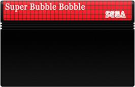 Cartridge artwork for Super Bubble Bobble on the Sega Master System.