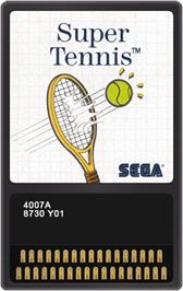 Cartridge artwork for Super Tennis on the Sega Master System.