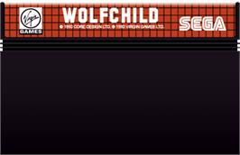 Cartridge artwork for Wolfchild on the Sega Master System.