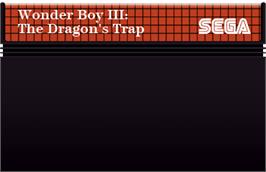 Cartridge artwork for Wonder Boy III: The Dragon's Trap on the Sega Master System.