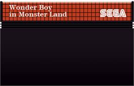 Cartridge artwork for Wonder Boy in Monster Land on the Sega Master System.