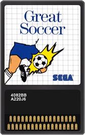 Cartridge artwork for World Soccer on the Sega Master System.