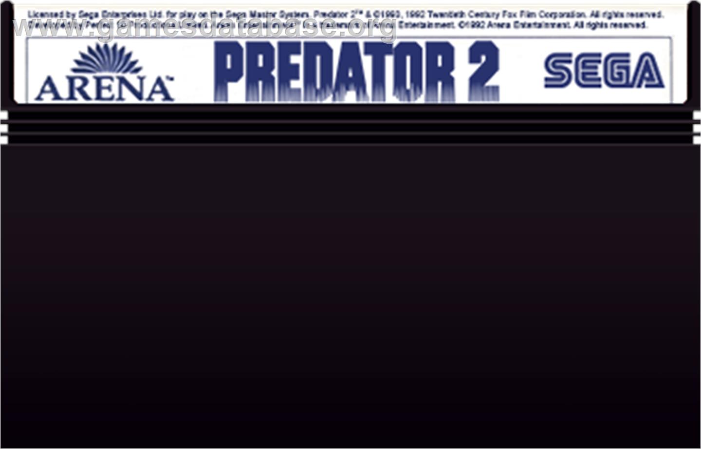 Predator 2 - Sega Master System - Artwork - Cartridge