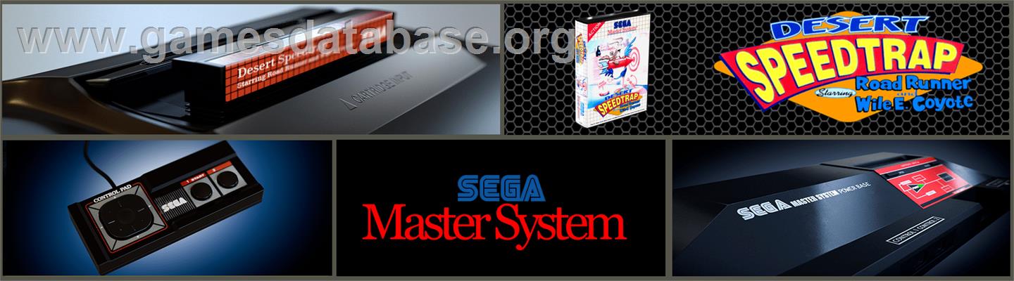 Desert Speedtrap Starring Road Runner And Wile E. Coyote - Sega Master System - Artwork - Marquee