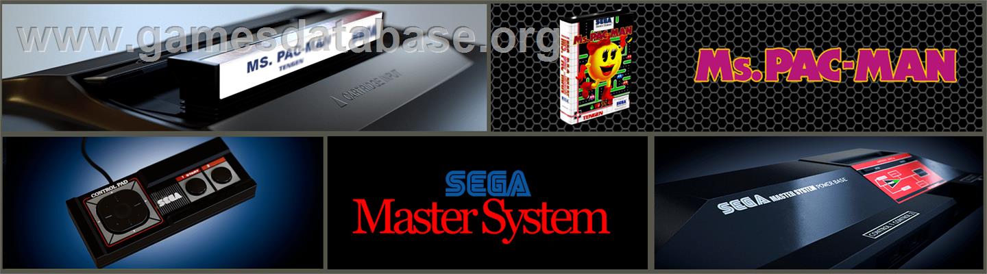 Ms. Pac-Man - Sega Master System - Artwork - Marquee