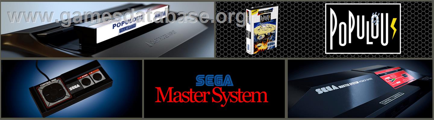 Populous - Sega Master System - Artwork - Marquee