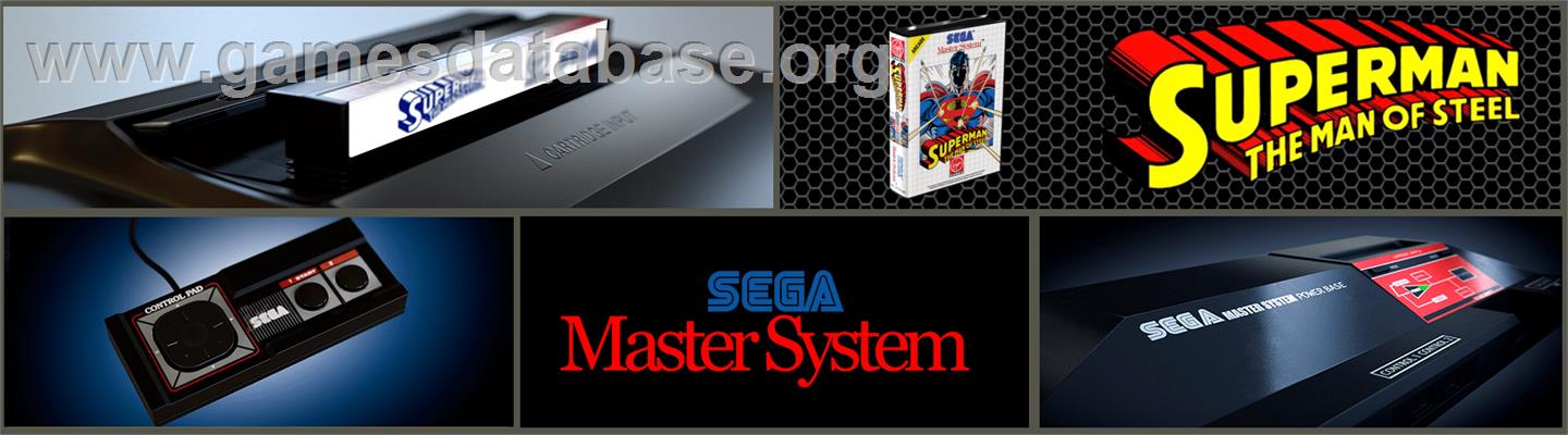 Superman - The Man Of Steel - Sega Master System - Artwork - Marquee